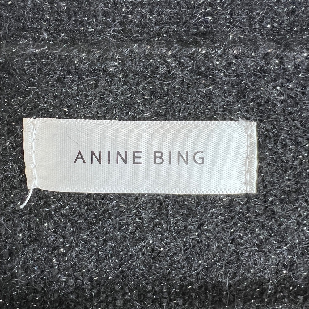 ANINE BING Mason Cardigan black mohair sparkle M - Picture 9 of 14